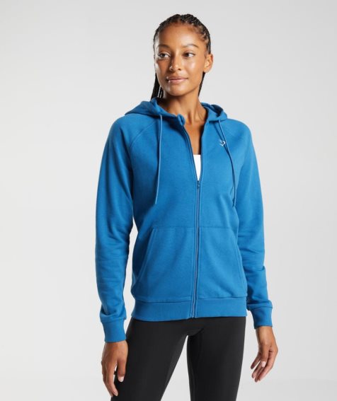 Women's Gymshark Training Zip Hoodie Blue | NZ 8REHYZ